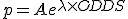 p=Ae^{\lambda~\times~ODDS}