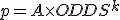 p=A~\times~ODDS^k