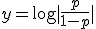 y=\log|\frac{p}{1-p}|