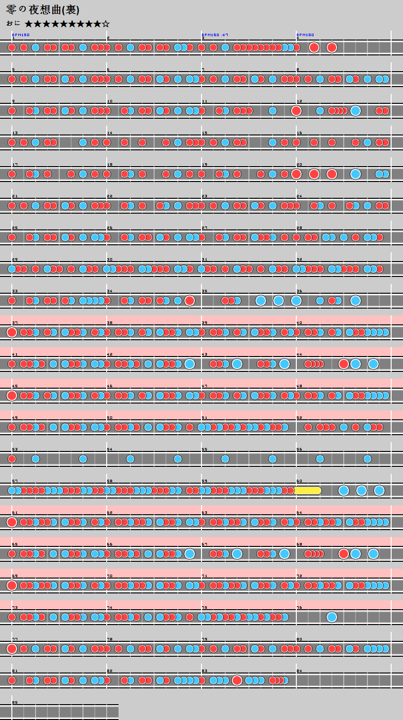 難易度表 おに 零の夜想曲 裏譜面 太鼓の達人 譜面とかwiki